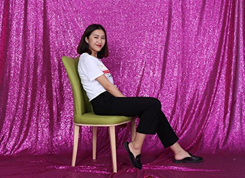 PartyDelight Fuchsia 6ftx6ft Sequin Photography Backdrop, Sequin Photo Booth Backdrop, Fuchsia Sequin Backdrop, Ceremony Backdrop, Wedding Backdrop, Photo Prop