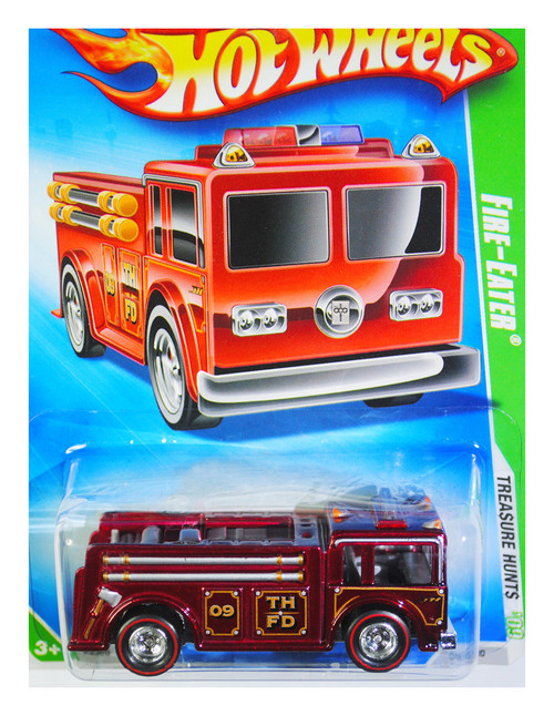 Hot Wheels 2009 Super Treasure Hunt Fire Eater 4/12 #46 Fire Truck Trea$ure Hunt$
