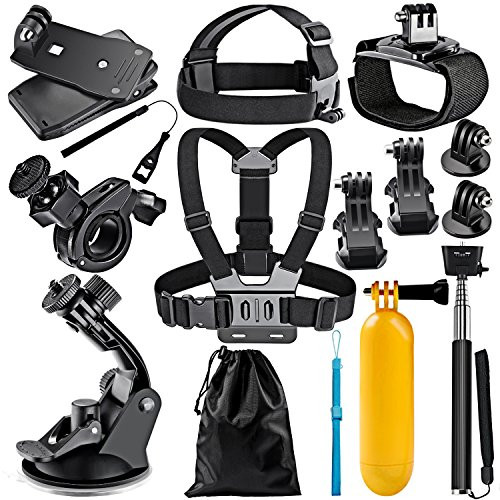 Neewer 12-In-1 Accessory Kit for GoPro Hero 7 6 5 4 3+ 3 2 1 Hero Session 5 Black AKASO EK7000 Apeman SJ4000 5000 6000 DBPOWER AKASO VicTsing WiMiUS Rollei QUMOX Lightdow Campark and Sony Sports DV