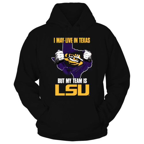FanPrint LSU Tigers Hoodie - Live in Texas - Hoodie/Black/M