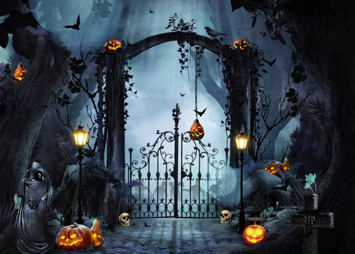LYCGS 10X8FT Halloween Backdrop Horror Forest Night Halloween Backdrop for Photography Scary Pumpkin Lantern Tombstone Skull Photography Background Costume Ball Halloween Carnival Background X-58 LYCGS 10X8FT Halloween Backdrop Horror Forest Night Halloween Backdrop for Photography Scary Pumpkin Lantern Tombstone Skull Photography Background Costume Ball Halloween Carnival Background X-58