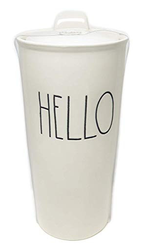 Rae Dunn By Magenta HELLO Large Letter LL Ceramic Travel Tumbler Mug