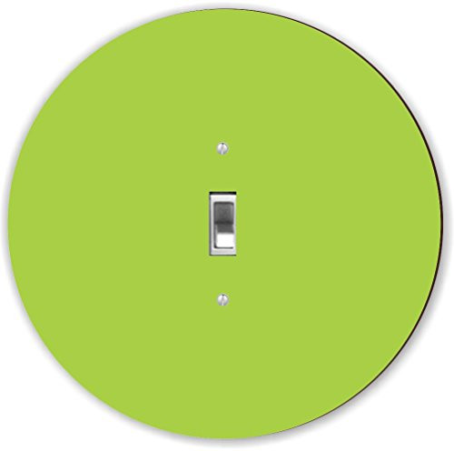Rikki Knight RND-LSPS-168 Round - Single Toggle Light Switch Plate, Lime Green