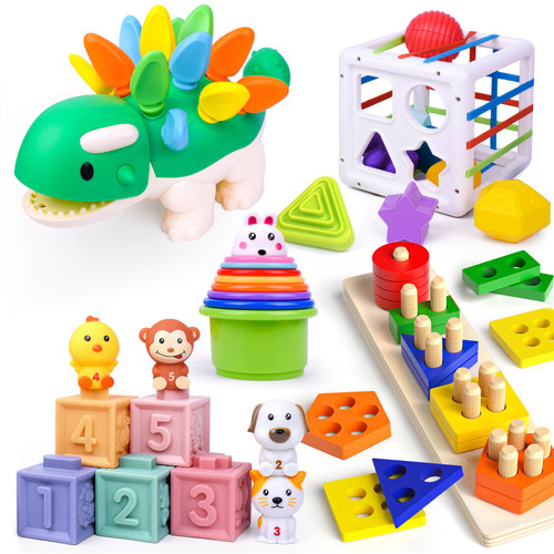 HOPEEYE Montessori Toys for 1 Year Old, Baby Toys 6 to 12 Months, Sensory Education Toys for Toddler Baby 12-18 Months, 6 in 1 Toddlers Sorting & Stacking Toys Gifts for 1 2 Year Old Boys Girls HOPEEYE Montessori Toys for 1 Year Old, Baby Toys 6 to 12 Months, Sensory Education Toys for Toddler Baby 12-18 Months, 6 in 1 Toddlers Sorting & Stacking Toys Gifts for 1 2 Year Old Boys Girls
