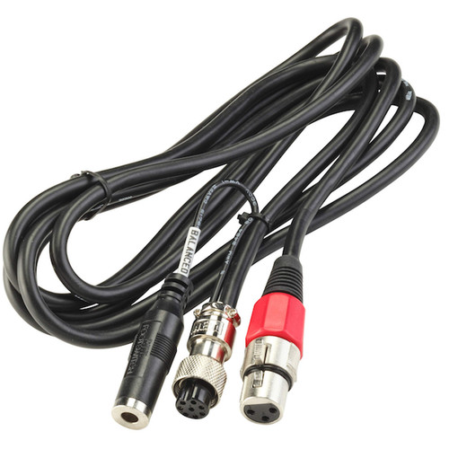 CC-1-XLR-K Kenwood Balanced 8 Pin Round Original Heil Sound Microphone Cable 8 Pin Round Female to XLR 3 Pin Female with 1/4 Inch Jack for PTT - Cable Length 8 Feet