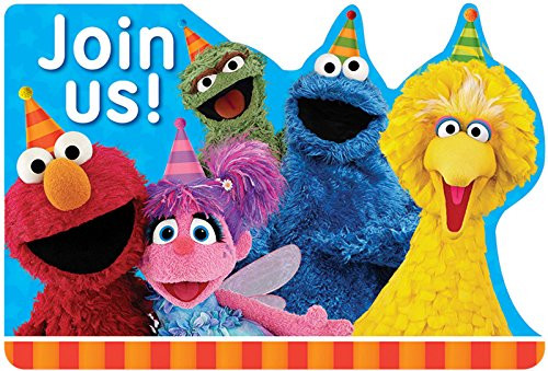 Amscan Postcard Invitations | Sesame Street Collection | Party Accessory