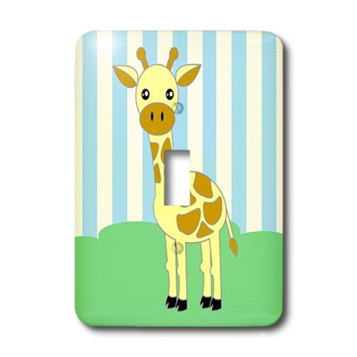 3dRose LLC lsp_15433_1 Baby Animals Blue Giraffe - Single Toggle Switch
