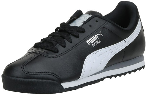 PUMA Men's Roma Basic Fashion Sneaker, Black/White/Silver - 6 D(M) US