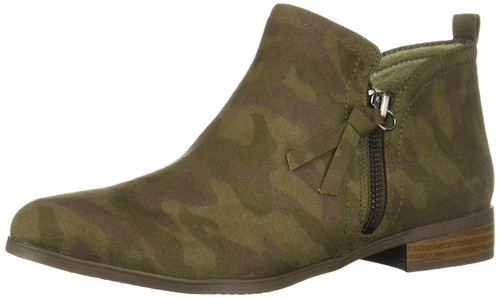 Dr. Scholl's Shoes Women's Rate Zip Ankle Boot, Olive, 6