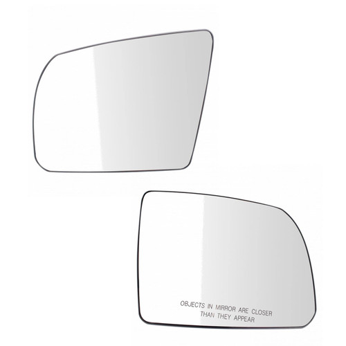TRQ Side View Mirror Glass Assembly w/Backing Plate LH RH Pair Compatible with Toyota Truck SUV