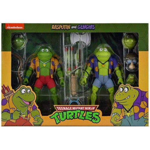 NECA Teenage Mutant Ninja Turtles 7" Scale Genghis & Rasputin Frog Collectible Action Figures Set