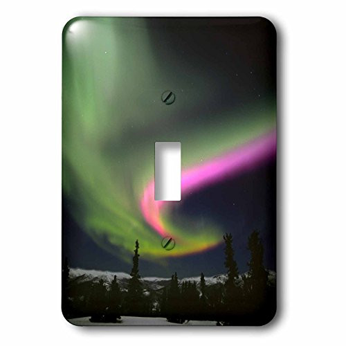 3dRose lsp_87461_1 Alaska, Hot Springs Aurora Borealis, Northern Lights Us02 Fzu0004 Frank Zurey Single Toggle Switch