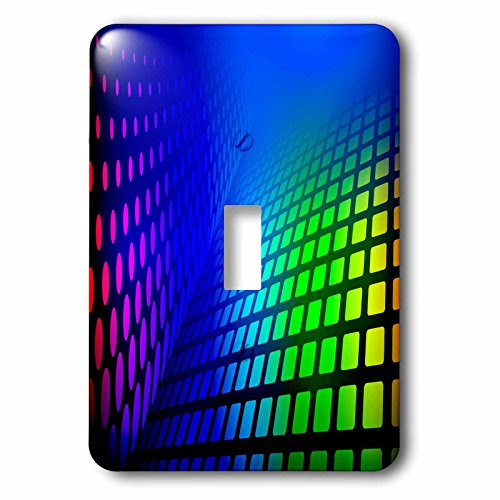 3dRose lsp_99580_1 Reflections of Light in Rainbow Neon Colors Background Art Single Toggle Switch