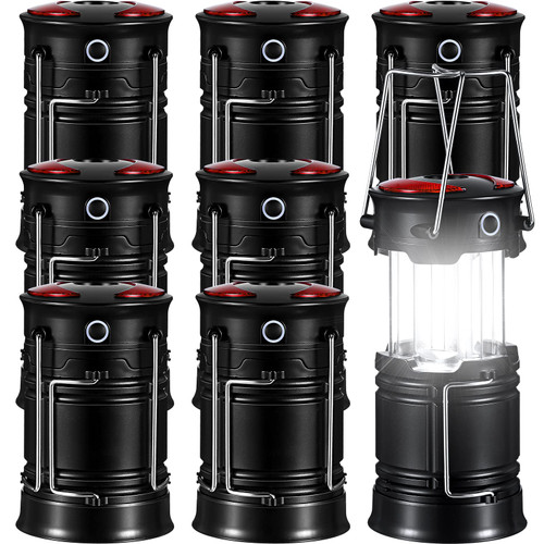 8 Pack Camping Lights and Lanterns Battery Powered Lanterns for Power Outages Lantern Flashlight Red Light and Magnet Base Collapsible Portable Waterproof Emergency Light for Hurricanes Outdoor Hiking