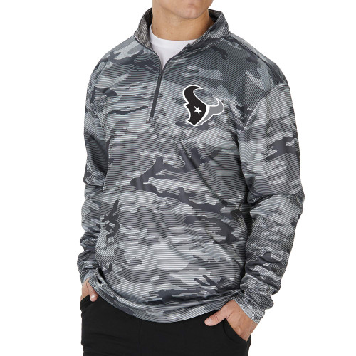 Zubaz NFL Houston Texans Men's Lines Poly Fleece 1/4 Zip Jacket, Gray, Large Zubaz NFL Houston Texans Men's Lines Poly Fleece 1/4 Zip Jacket, Gray, Large