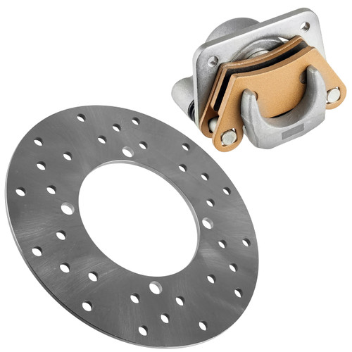 Caltric Rear Right Brake Caliper with Disc Compatible with Polaris Ranger 500 2x4 4x4 2006 2007 with Pads