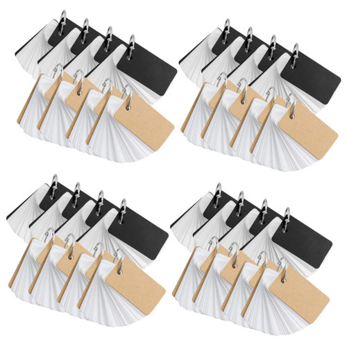 Ciieeo 32 Pcs Cardboard Cover Book Word Vocabulary Cards Punch Cards Memory Cards Blank Study Cards DIY Greeting Cards Flash Cards for Studying Flashcards Student Word Card Paper