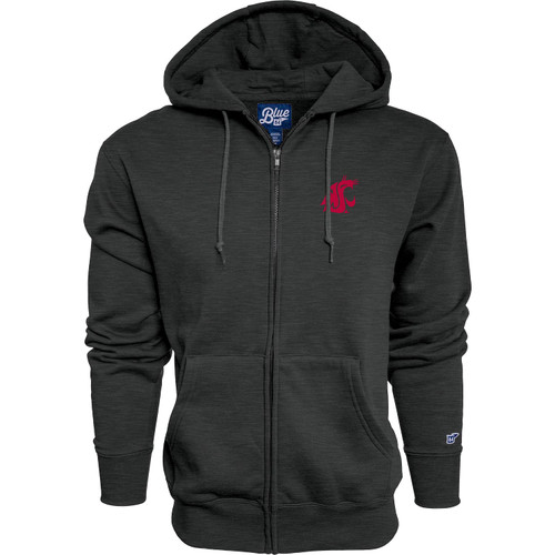 Blue 84 Men's Washington State Cougars Full Zip Hoodie Icon, Team Color, Medium