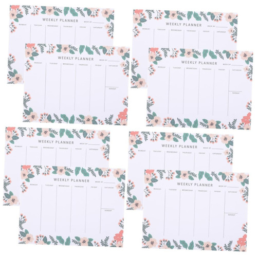 MAGICLULU 8 Pcs To Do List Notebook To Do List Notepad Daily Schedule 2023 Calendar Grocery List Pad Weekly Calendar Stickers Magnetic Bookmark Plan Memorandum Paper Student