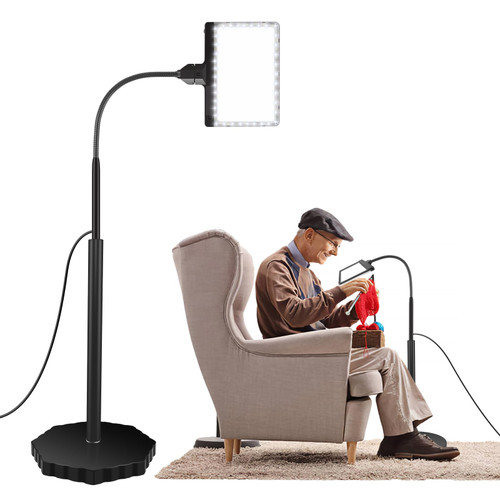 5X Floor Magnifying Glass with Light and Stand, 36 LED Dimmable Floor Magnifying Lamp, 3-in-1 Adjustable Lighted Magnifier for Reading, Sewing, Crafts, Close Work etc 5X Floor Magnifying Glass with Light and Stand, 36 LED Dimmable Floor Magnifying Lamp, 3-in-1 Adjustable Lighted Magnifier for Reading, Sewing, Crafts, Close Work etc