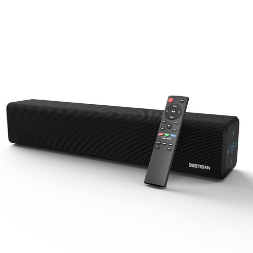 BESTISAN Soundbar, Sound Bar with Bluetooth 5.0 and Wired Connections Home Audio Sound Bars for TV (50 Watt, 3 Audio Mode, Touch Control, Sub-Out Port, Bass Adjustable, Mountable, 2023 Version)