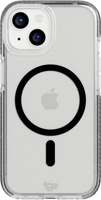 Tech21 Evo Crystal case for iPhone 15 - Compatible with MagSafe - Impact Protection Case - Graphite Black