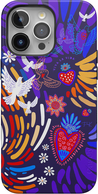 Casely iPhone 15 Pro Max Case | Viva La Vida | Frida Kahlo Floral Collage Bold | Compatible with MagSafe