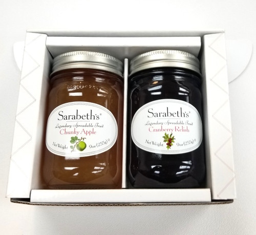 Sarabeth's Fall Two Jar Gift Box Set - 3 PACK - Cranberry Relish & Chunky Apple