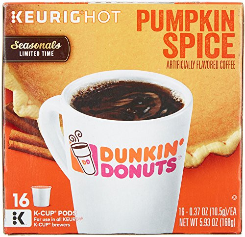 Dunkin Donuts Pumpkin Spice Flavor K-Cups for Keurig Coffee Brewers, 16 Count Dunkin Donuts Pumpkin Spice Flavor K-Cups for Keurig Coffee Brewers, 16 Count