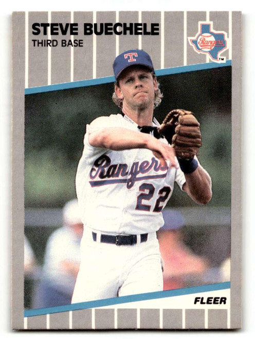 1989 Fleer #515 Steve Buechele Texas Rangers Baseball Cards NM Near Mint Baseball Card