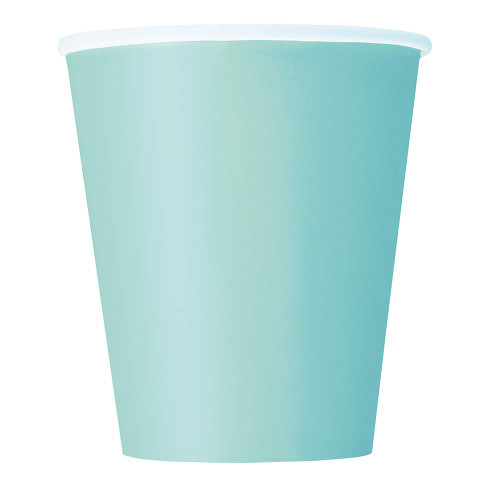 Unique Disposable Party Paper Cups - 9 Oz | Mint | 8 Pcs