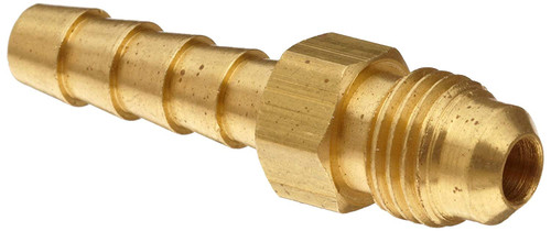 Anderson Metals Brass Hose Fitting, Connector, 1/4' Barb x 1/4' Male Flare