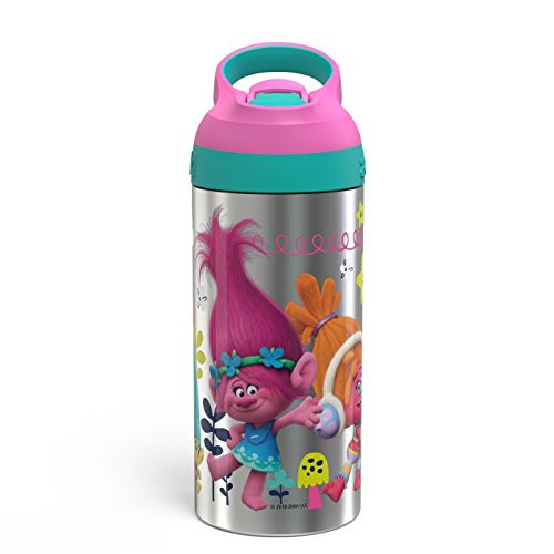 Trolls Zak Designs 19oz Stainless Steel Water Bottle Pink/Blue