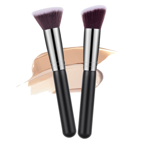 WLLHYF 2 Pieces Makeup Brush, Powder Foundation brush Flawless Powder Brush Set, Beauty Cosmetic Foundation Powder Blusher Eyeshadow Blending Concealer Highlight Brushes