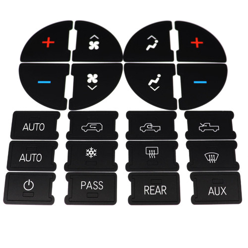AOUTTUOA A/C Button Repair Decal Dash Switch Stickers Replacement Compatible with Chevrolet Silverado 2006-2014 Compatible with GMC Sierra 2006-2014