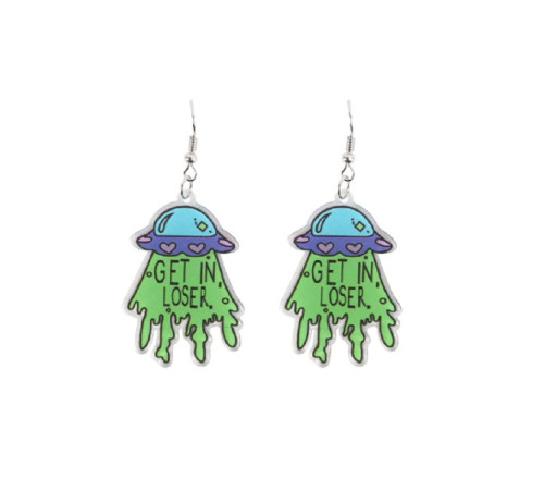 Cute UFO Aliens Acrylic Earrings Novelty Weird Space Dangle Earrings for Women Girl Halloween -Style 2 Cute UFO Aliens Acrylic Earrings Novelty Weird Space Dangle Earrings for Women Girl Halloween -Style 2
