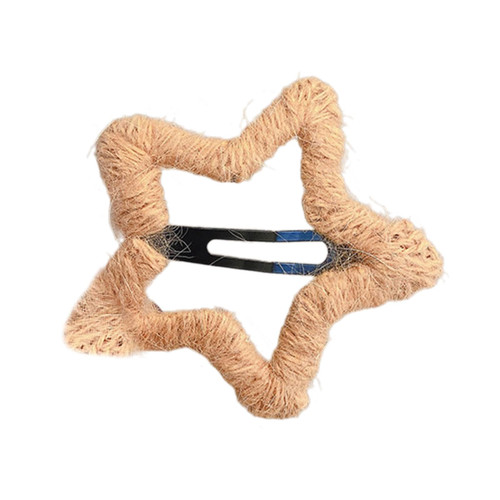 KUFptva Wool Hair Clip for Women Hair Barrettes Snap Clip Headpieces Winter Star Shape French Barrettes Headwear Hair Accessories