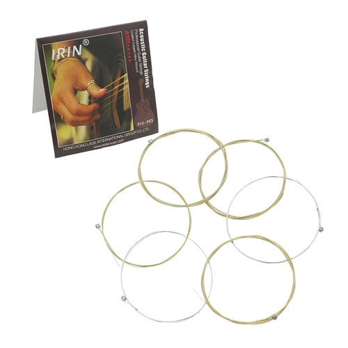 lixuesong 6 Pcs Folk Guitar Steel Core String 6-String Acoustic Guitar Strings Replacement for Beginners Performers Durable Folk Guitar Stainless Steel Core Strings