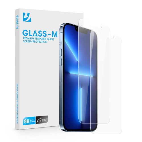 GLASS-M [2 Pack] Screen Protector for iPhone 13 Pro Max/iPhone 14 Plus, Clear Tempered Glass, Full-coverage Screen Protector Film Bubble Free Anti-Scratch