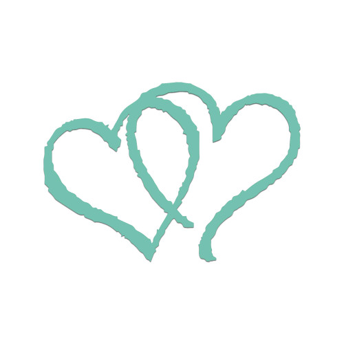 Hearts Sticker Sticker Vinyl Decal Notebook Car Window Laptop 4" x 3" (Mint)