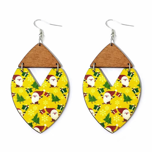 Todu Vintage Christmas Wooden Earrings Cute Santa Claus Christmas Tree Earrings Colorful Lightweight Geometric Dangle Earrings For Women Girls Holiday Jewelry Gifts?Yellow? Todu Vintage Christmas Wooden Earrings Cute Santa Claus Christmas Tree Earrings Colorful Lightweight Geometric Dangle Earrings For Women Girls Holiday Jewelry Gifts?Yellow?