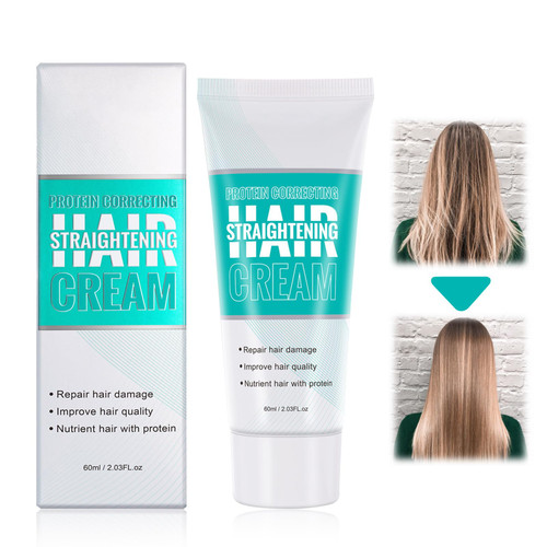 Protein Hair Treatment Straightening Cream, Professional Keratin Hair Straightening Cream, Protein Treatment for Smoothing Frizz & Split Ends, Repairs Damaged Hair, Ideal for All Hair Types - 60ml Protein Hair Treatment Straightening Cream, Professional Keratin Hair Straightening Cream, Protein Treatment for Smoothing Frizz & Split Ends, Repairs Damaged Hair, Ideal for All Hair Types - 60ml