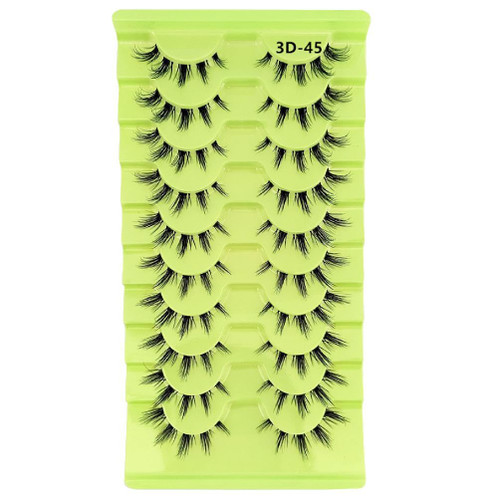 10 Pairs Transparent Eyelashes 3D Natural Lashes Thick Handmade Full Strip Lashes Extension False Eyelashes For Women Lightweight False Lashes Invisible Band Eyelashes Long Lasting False Eyelashes