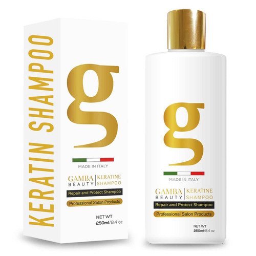 Gamba Beauty Keratin Hair Treatment Shampoo - Strengthening Keratin Shampoo - Hair Keratin Treatment - Repairs Damaged Hair, Calms Frizz, Nourishes Dry Hair, and Protects Scalp and Strands Gamba Beauty Keratin Hair Treatment Shampoo - Strengthening Keratin Shampoo - Hair Keratin Treatment - Repairs Damaged Hair, Calms Frizz, Nourishes Dry Hair, and Protects Scalp and Strands