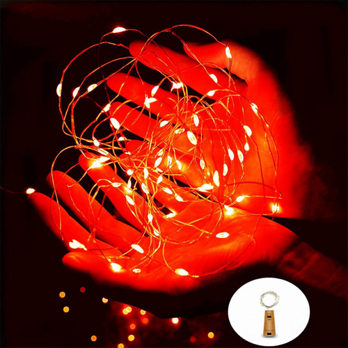 Ranlraka Bottle Lights 20 LEDs Cork Lights for Wine Bottles Battery (Included) Powered Red Fairy Lights Mini String Lights for DIY Jar Lighting Indoor Bedroom Party Wedding Christmas Halloween Decor