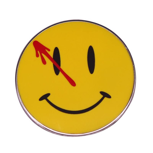 Watchmen Logo Hard Enamel Pin Yellow Smiley Badge Thriller Sci-Fi Movie Inspiration Badge