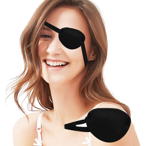 Black Single Eye Mask, Pirate Skull Crossbone eye patch?Adjustable 3D Eye Patch for Adult and Kid (No Pattern)