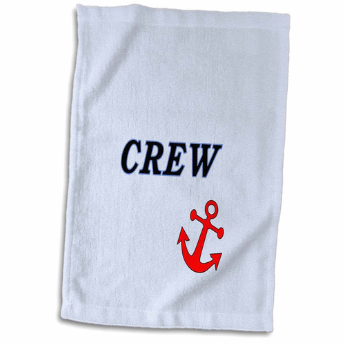 3D Rose Image of Word Crew with Red Anchor Hand Towel, 15" x 22", Multicolor 3D Rose Image of Word Crew with Red Anchor Hand Towel, 15" x 22", Multicolor