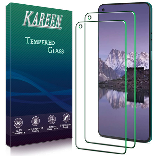 KAREEN (2 Pack) Designed for OnePlus 8T 5G, OnePlus 8T+ / Plus 5G, OnePlus 9 Screen Protector Tempered Glass, Anti Scratch, Bubble Free, 9H Hardnes, Case Friendly KAREEN (2 Pack) Designed for OnePlus 8T 5G, OnePlus 8T+ / Plus 5G, OnePlus 9 Screen Protector Tempered Glass, Anti Scratch, Bubble Free, 9H Hardnes, Case Friendly