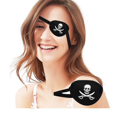 Black Single Eye Mask, Pirate Skull Crossbone Eye Patch?Adjustable 3D Eye Patch for Adult and Kid (Pirates Design)